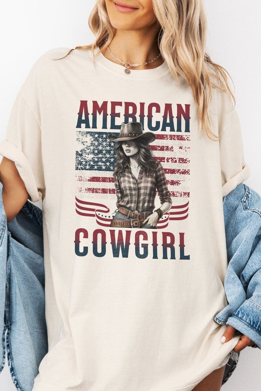 American Cowgirl Western Tee - Vintage Wash | Heavy Weighted - Rebel Stitch