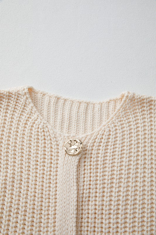 SPRING Textured Knit Buttoned Sweater Vest | Sleekdenim.com