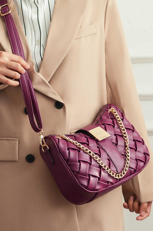 MKF Solari Braided Chain Shoulder Bag by Mia K - Sleekdenim.com