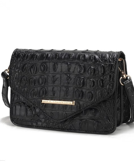 MKF Vanta Solid Croc-Embossed Saddle Bag by Mia K - Sleekdenim.com