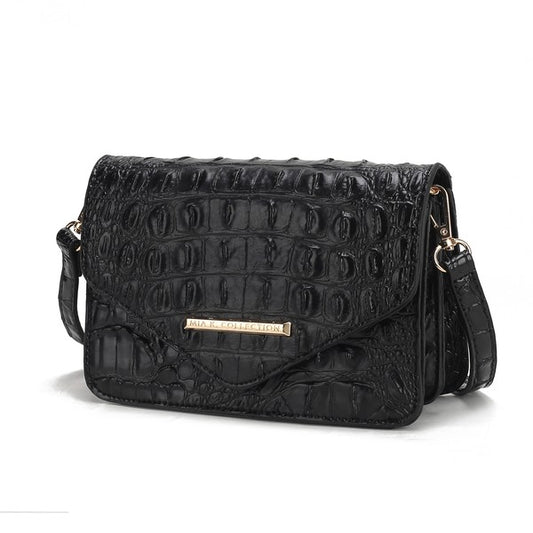 MKF Vanta Solid Croc-Embossed Saddle Bag by Mia K - Sleekdenim.com