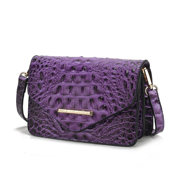 MKF Vanta Solid Croc-Embossed Saddle Bag by Mia K - Sleekdenim.com