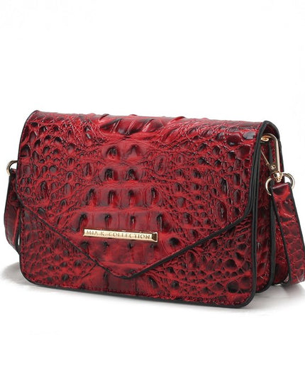 MKF Vanta Solid Croc-Embossed Saddle Bag by Mia K - Sleekdenim.com