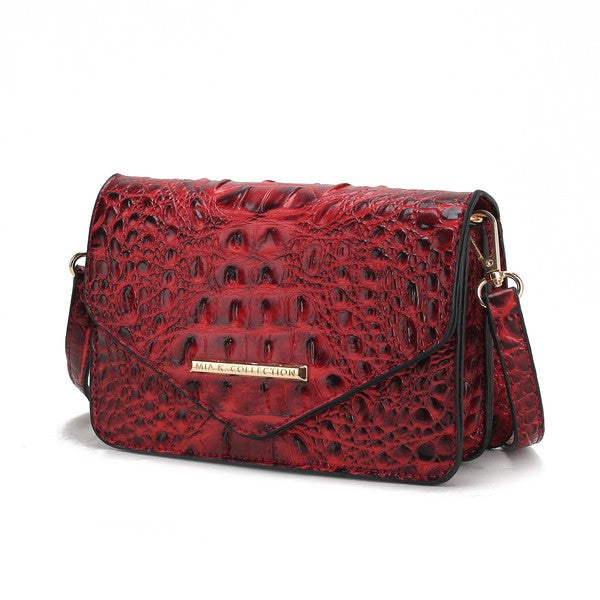MKF Vanta Solid Croc-Embossed Saddle Bag by Mia K - Sleekdenim.com