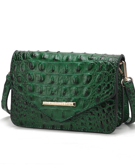 MKF Vanta Solid Croc-Embossed Saddle Bag by Mia K - Sleekdenim.com
