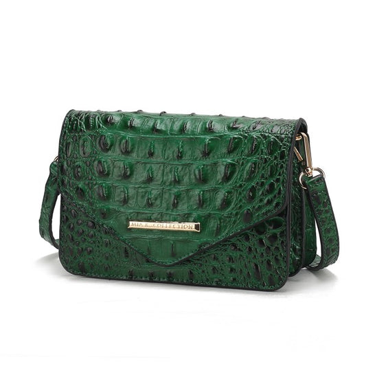 MKF Vanta Solid Croc-Embossed Saddle Bag by Mia K - Sleekdenim.com