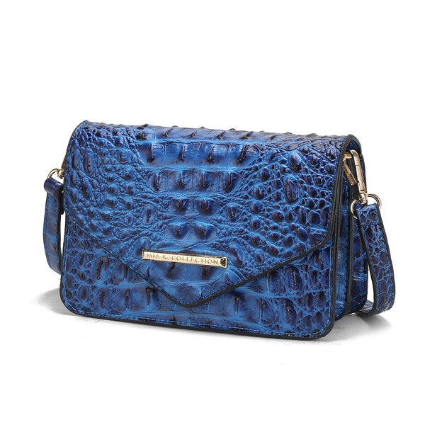 MKF Vanta Solid Croc-Embossed Saddle Bag by Mia K - Sleekdenim.com