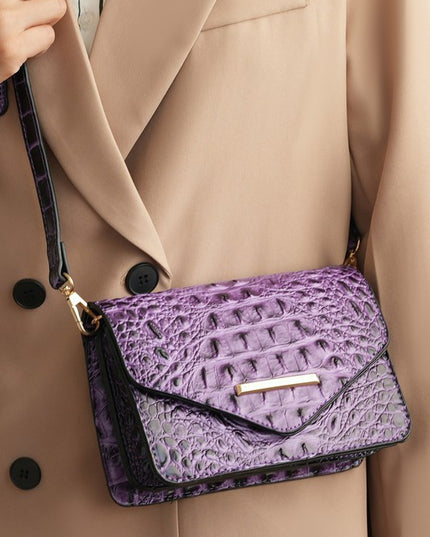 MKF Vanta Solid Croc-Embossed Saddle Bag by Mia K - Sleekdenim.com