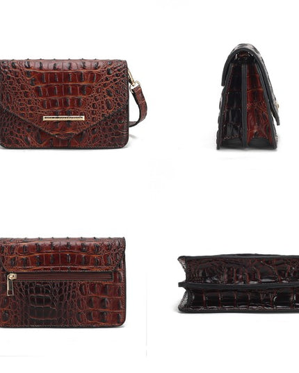 MKF Vanta Solid Croc-Embossed Saddle Bag by Mia K - Sleekdenim.com