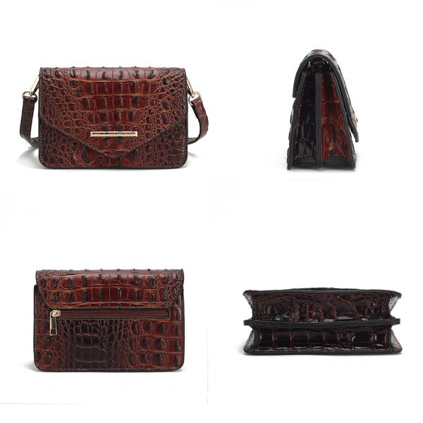 MKF Vanta Solid Croc-Embossed Saddle Bag by Mia K - Sleekdenim.com