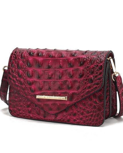 MKF Vanta Solid Croc-Embossed Saddle Bag by Mia K - Sleekdenim.com
