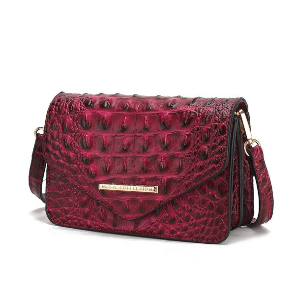 MKF Vanta Solid Croc-Embossed Saddle Bag by Mia K - Sleekdenim.com