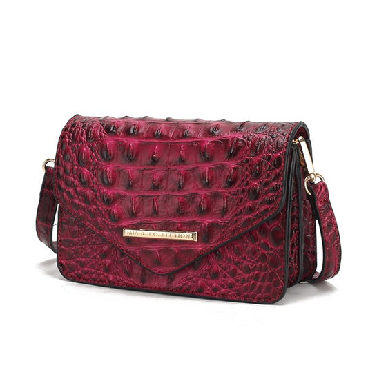 MKF Vanta Solid Croc-Embossed Saddle Bag by Mia K - Sleekdenim.com