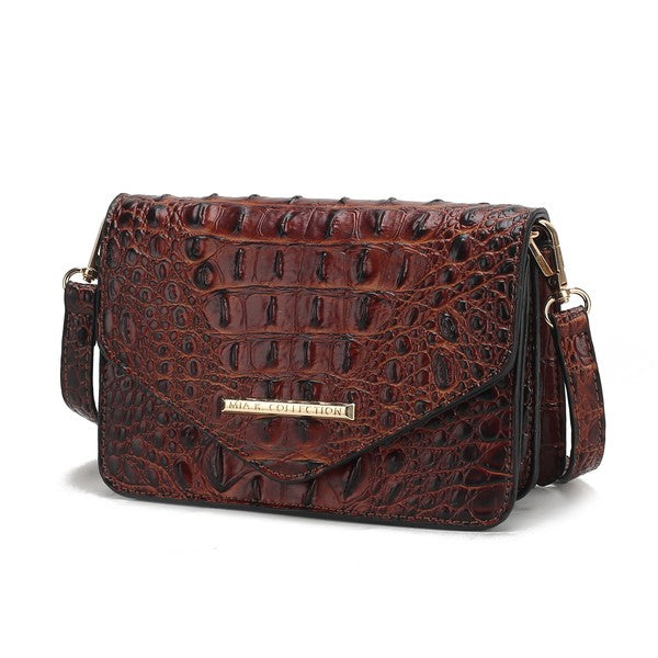 MKF Vanta Solid Croc-Embossed Saddle Bag by Mia K - Sleekdenim.com