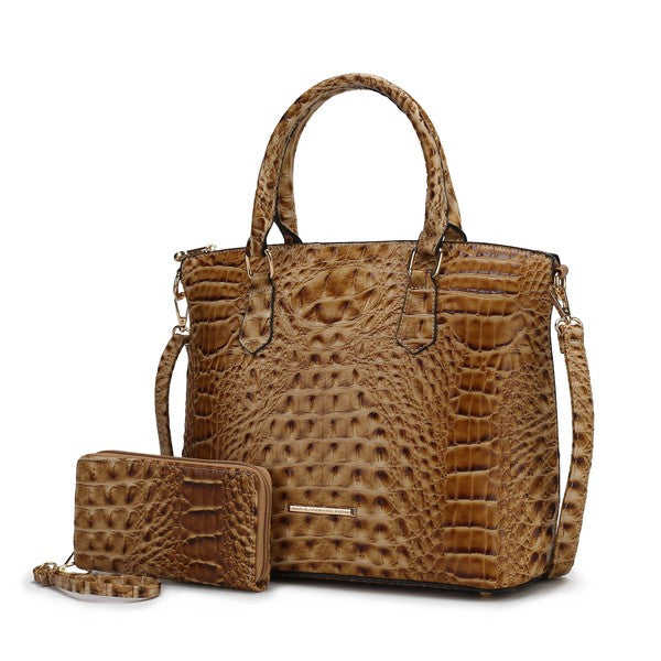 MKF Liora Croc Embossed Tote and Set by Mia K - Sleekdenim.com