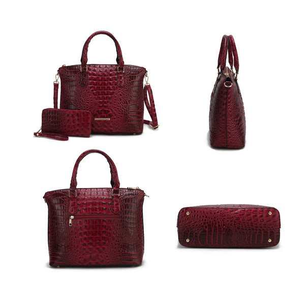 MKF Liora Croc Embossed Tote and Set by Mia K - Sleekdenim.com