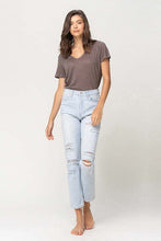 VERVET by Flying Monkey Super High Rise Distressed Crop Straight Jeans - Sleekdenim.com