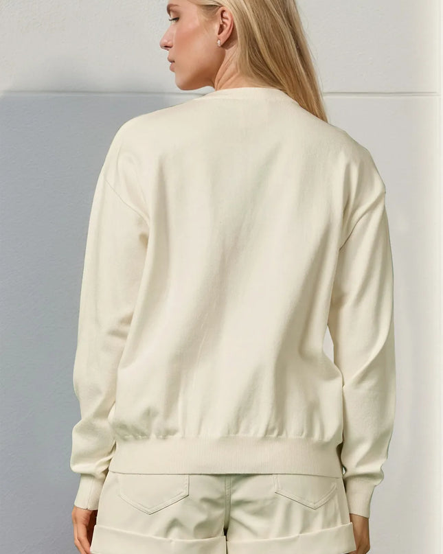 Double Take Full Size Sequin Nutcracker Long Sleeve Sweater - Sleekdenim.com