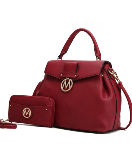 Aurora Vegan Leather Satchel and Wallet - Sleekdenim.com