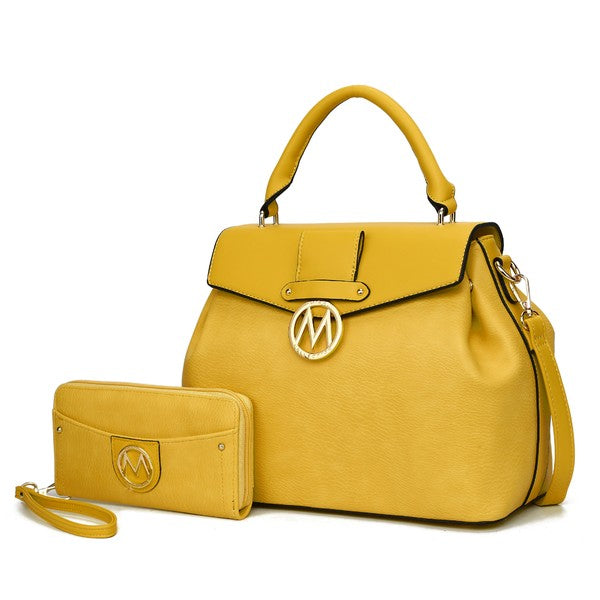 Aurora Vegan Leather Satchel and Wallet - Sleekdenim.com