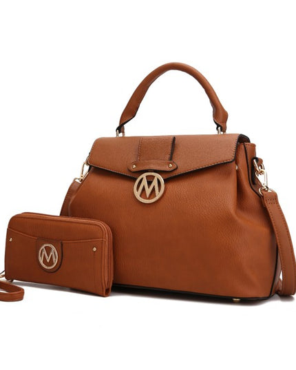 Aurora Vegan Leather Satchel and Wallet - Sleekdenim.com