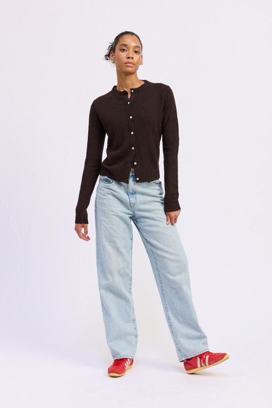 FITTED BUTTON UP CARDIGAN - Sleekdenim.com