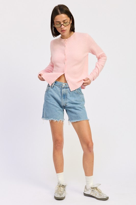 FITTED BUTTON UP CARDIGAN - Sleekdenim.com