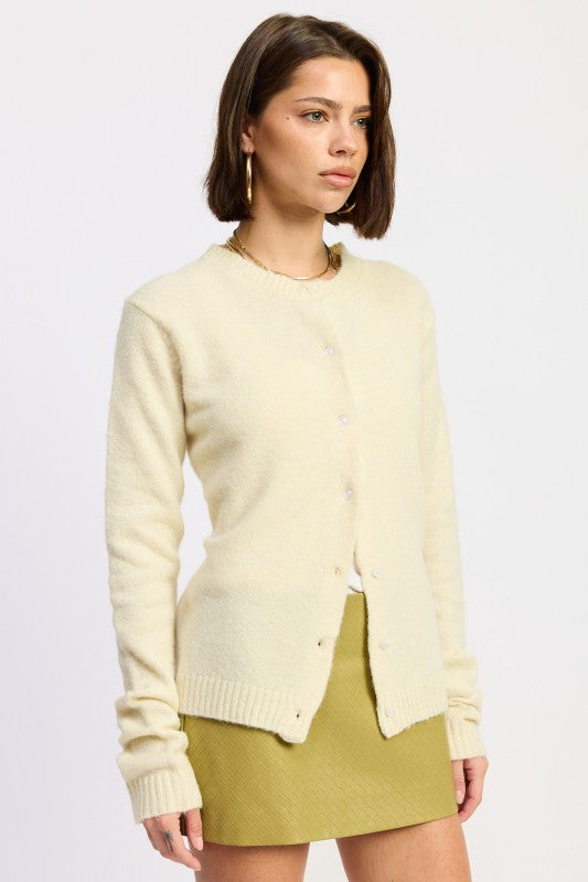 FITTED BUTTON UP CARDIGAN - Sleekdenim.com