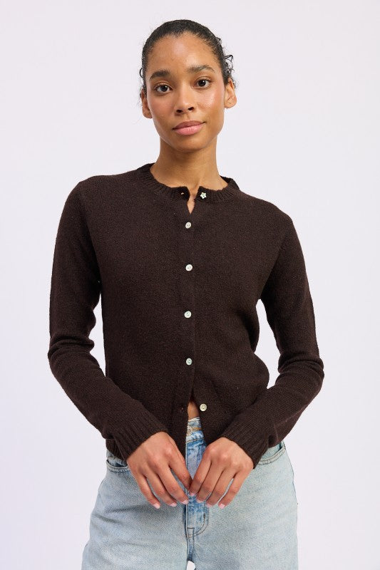 FITTED BUTTON UP CARDIGAN - Sleekdenim.com