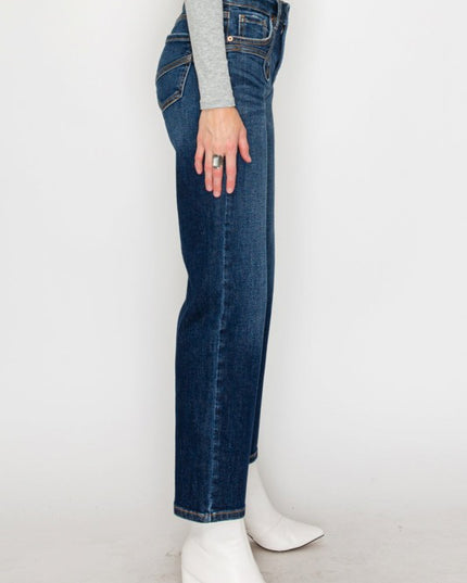AT1029STD - High Rise Ankle Straight Jeans - Weste - Sleekdenim.com
