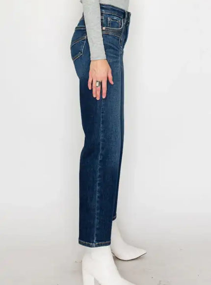 Artemis Vintage AT1029STD - High Rise Ankle Straight Jeans - Weste - Sleekdenim.com