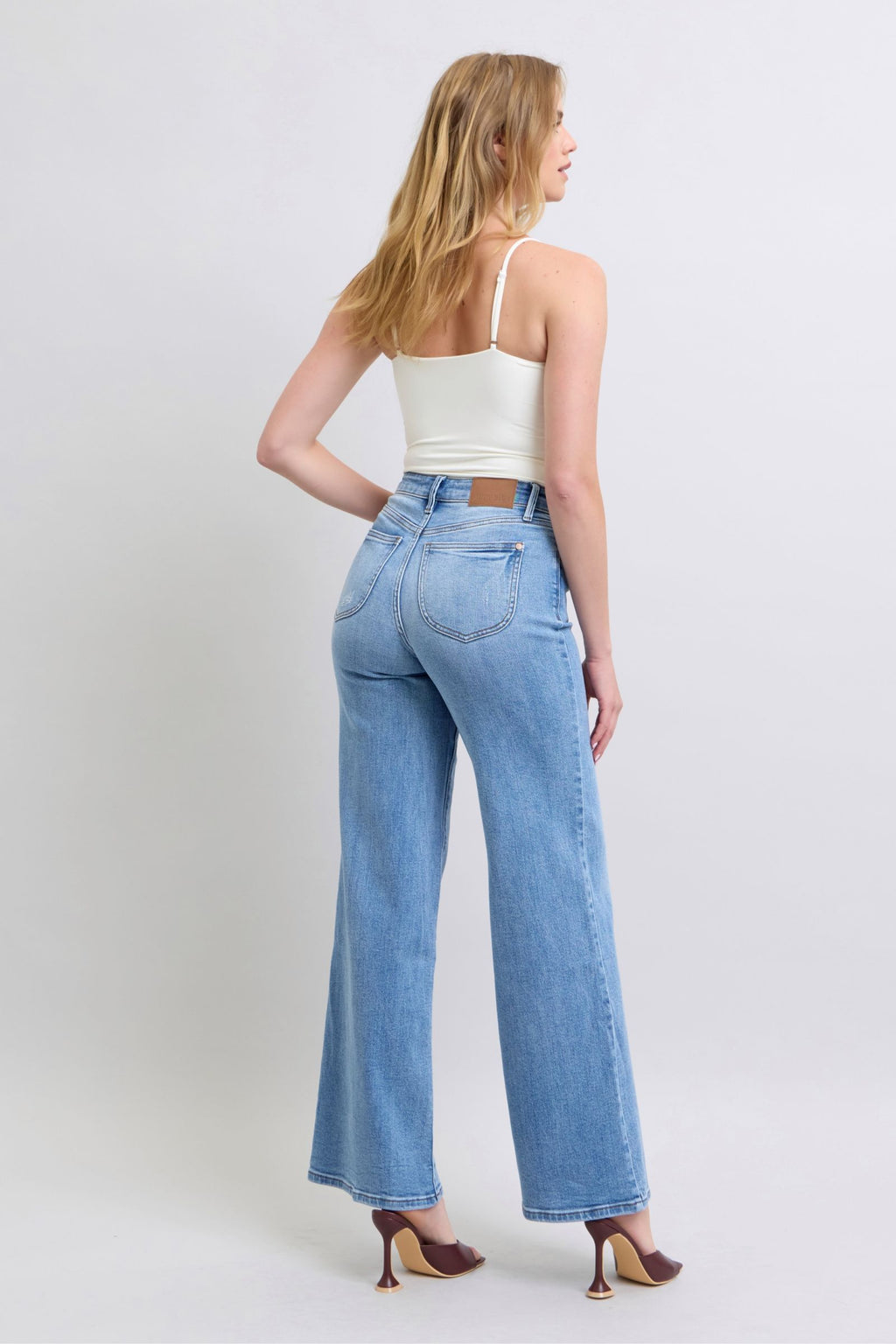 Judy Blue Full Size Wide Leg Jeans with Pockets | Sleekdenim.com