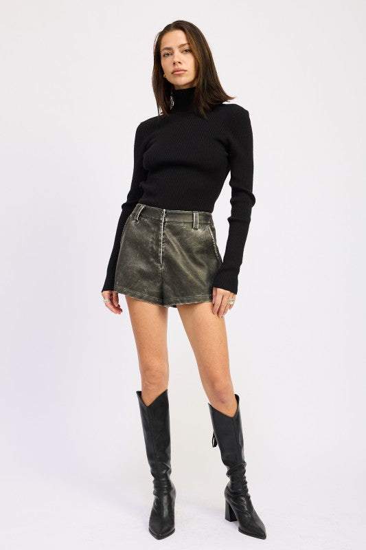 LONG SLEEVE TURTLE NECK BODYSUIT WITH OPEN BACK - Sleekdenim.com