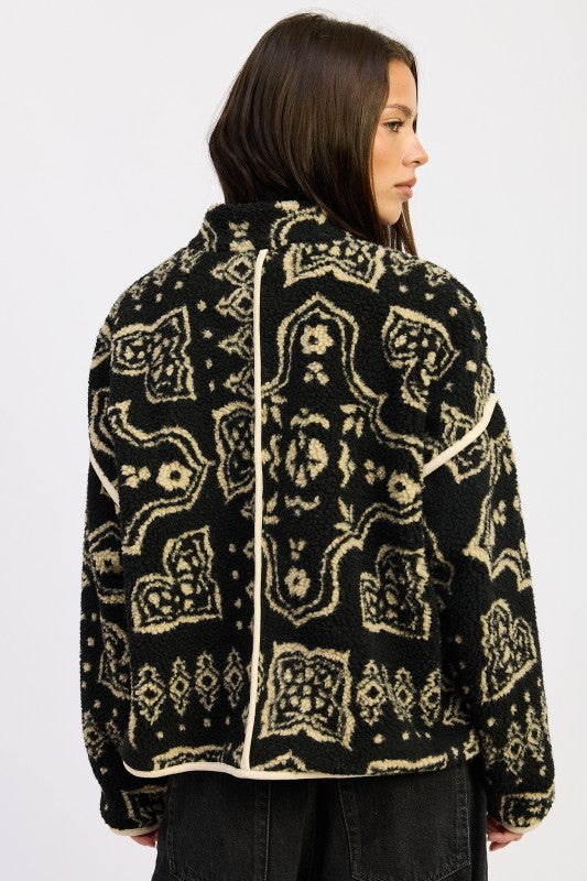 PAISLEY SHERPA JACKET - Sleekdenim.com