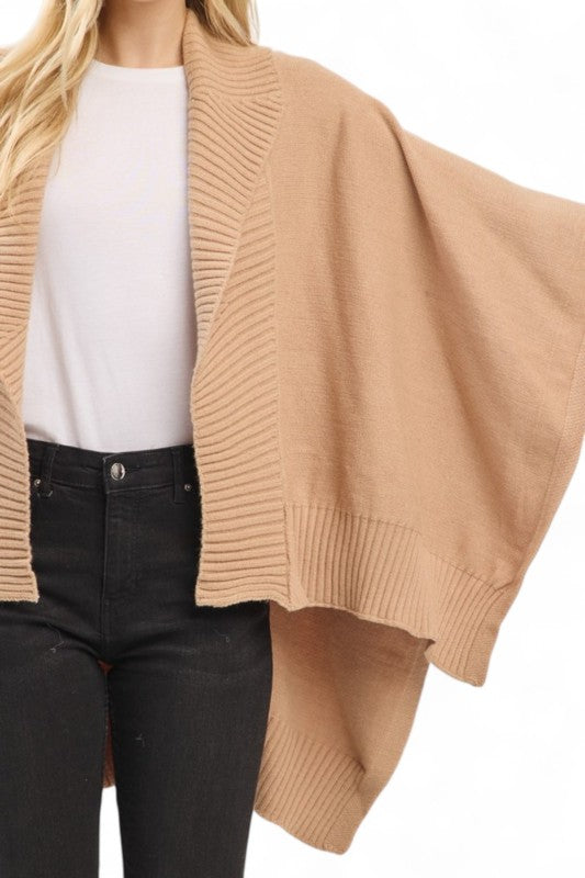 Soft Knit Open Front Shawl Cardigan - Sleekdenim.com