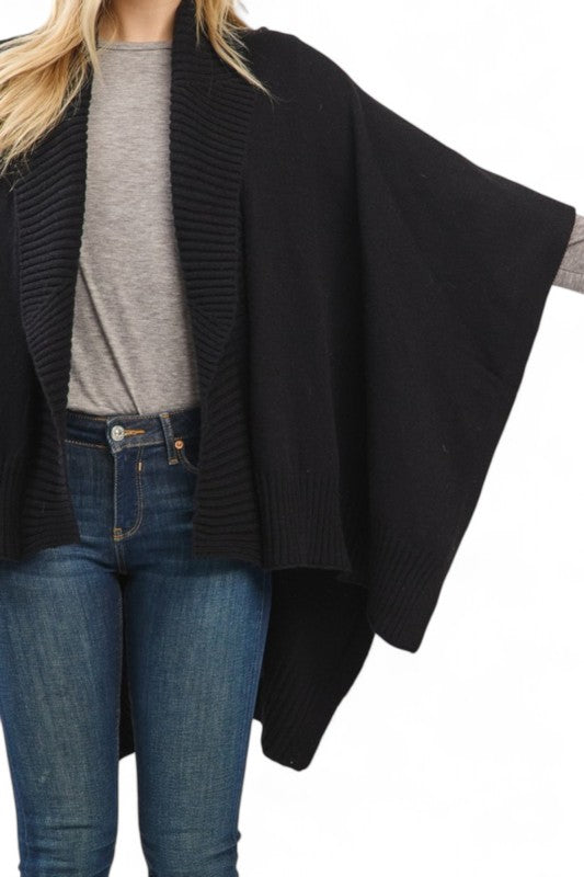 Soft Knit Open Front Shawl Cardigan - Sleekdenim.com