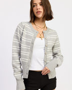 HEATHER GREY STRIPE / S