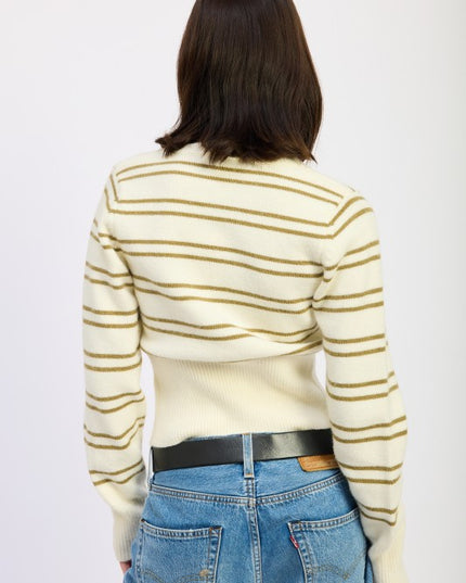 BUTTON DOWN STRIPED CARDIGAN - Sleekdenim.com