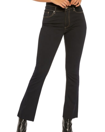 Raya Cropped Flare Jean in Black Denim - Sleekdenim.com