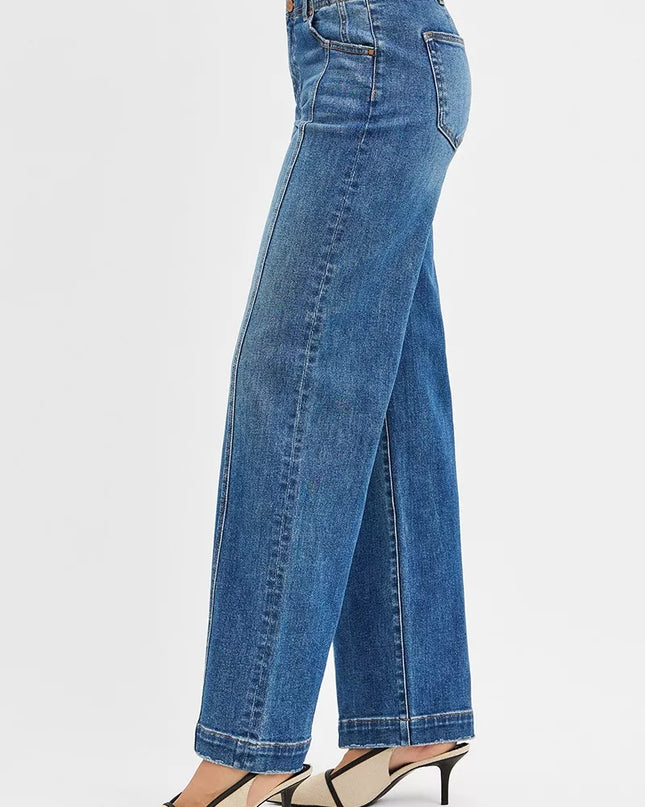 RISEN Mid Rise Fit Wide Baggy Jeans - Sleekdenim.com