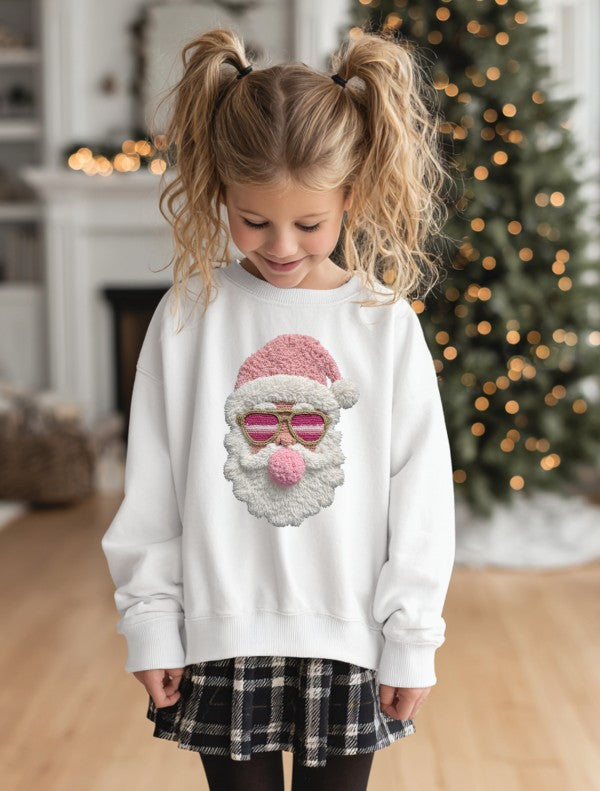 Latch Hook Santa Bubble Gum Graphic Sweatshirt - Sleekdenim.com