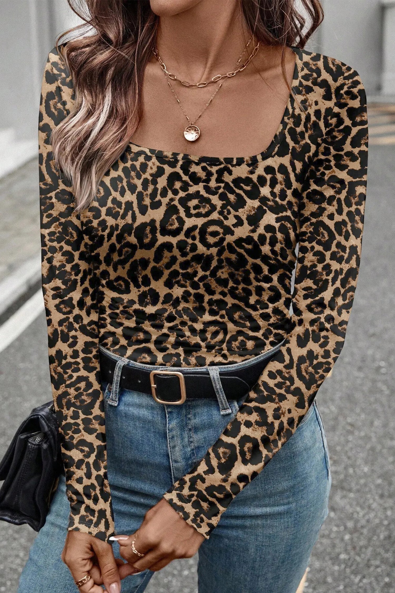 Black Floral Print Slim Long Sleeve T Shirt