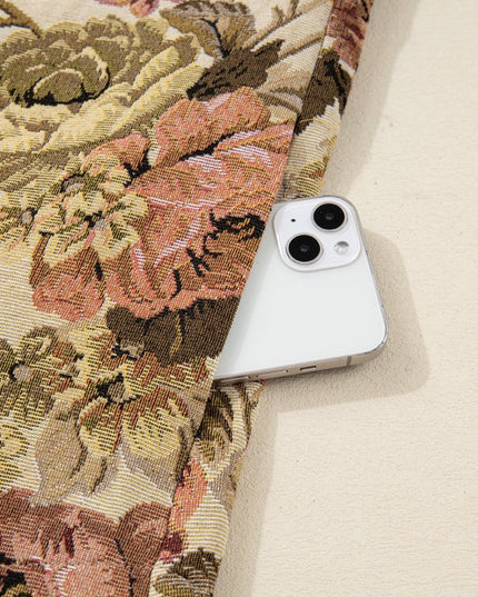 Floral Waffle Knit Patchwork Chest Pocket Buttoned - Sleekdenim.com