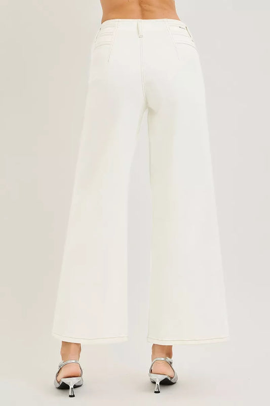 RISEN High Rise Ankle Length Wide Leg Pants PWA21292