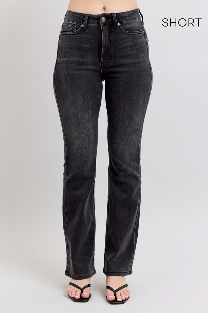 Judy Blue High Waist Tummy Control Black Bootcut Denim Jeans 88787 – Sleekdenim.com.