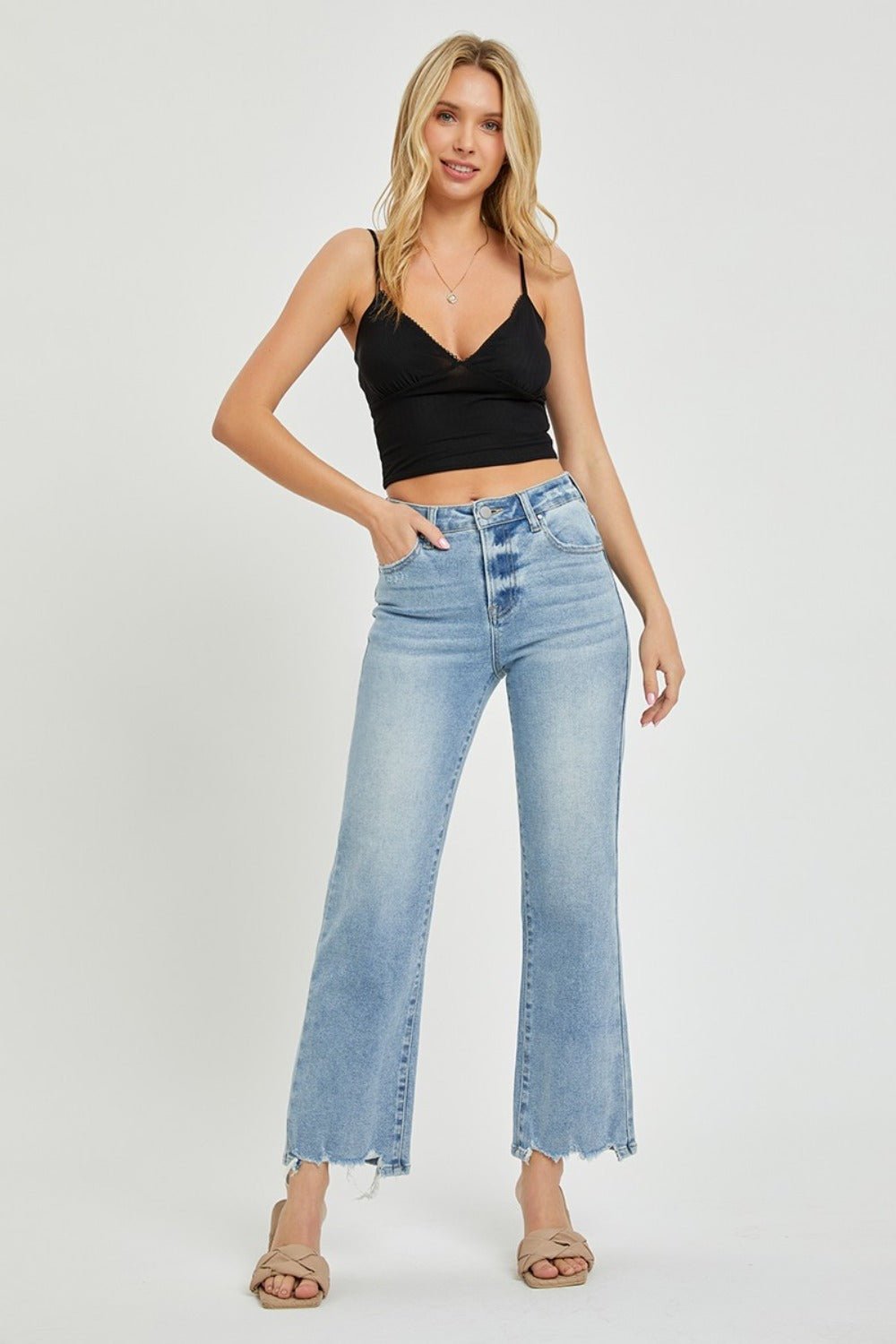 RISEN Full Size High Rise Straight Jeans | Sleekdenim.com