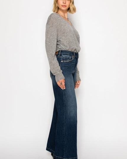 HYBRID STRETCH RIPPED RELAXED FLARE JEANS - Sleekdenim.com