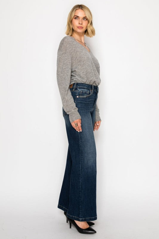 HYBRID STRETCH RIPPED RELAXED FLARE JEANS - Sleekdenim.com