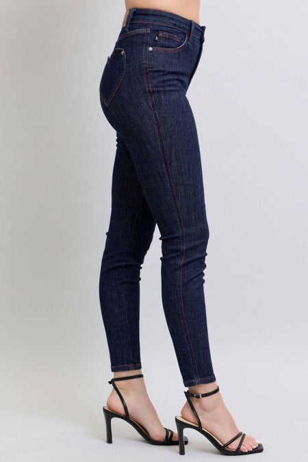 Judy Blue Full Size Heart Shaped Back Pockets Skinny Jeans | Sleekdenim.com