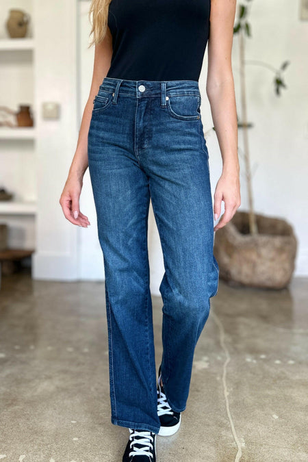 Judy Blue Full Size Tummy Control Straight Jeans | Sleekdenim.com